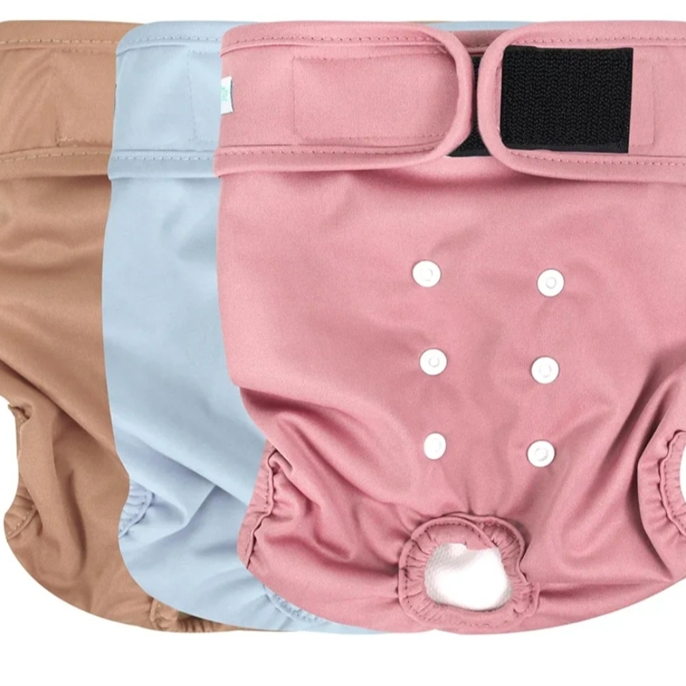Stylish Pink and Blue Dog Diaper Covers